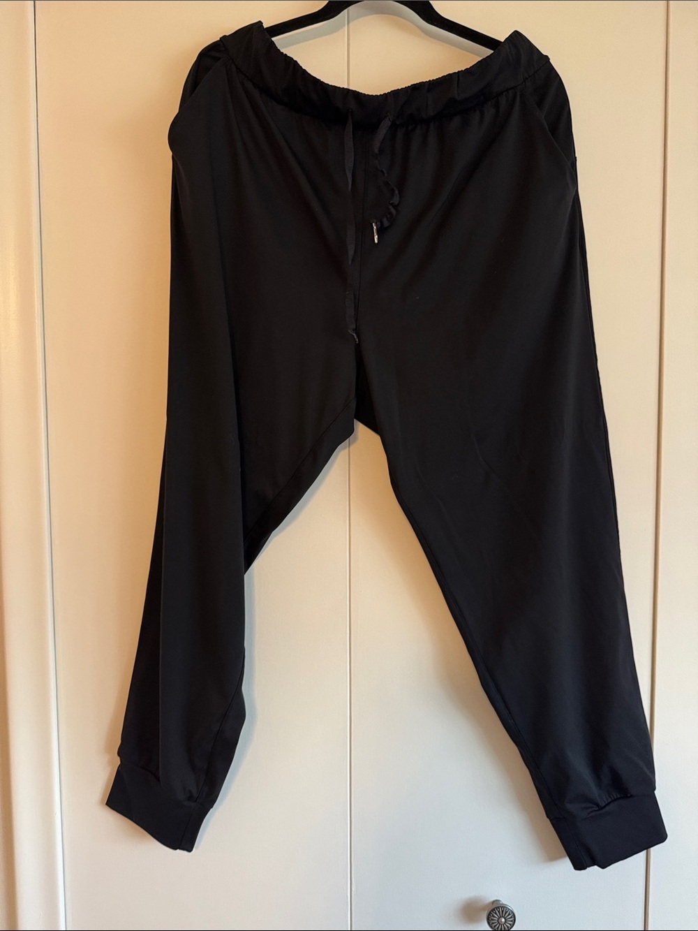 Black Relaxed Drawstring Jogger Pants